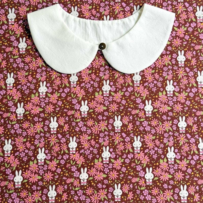 Photo10: Prairie Day🐰Miffy【預訂商品（約 20日到貨）】🟣日本製｜100% 棉 ~ Liberty Tana Lawn 棉布 💡非常輕薄💡柔軟💡透氣💡表面帶有一種類似絲綢咁光滑細緻嘅質感｜⭐米菲⭐罌粟與雛菊⭐線條簡潔的花朵⭐取自1963年繪本的米菲早期形象｜2026年 7月 (10)