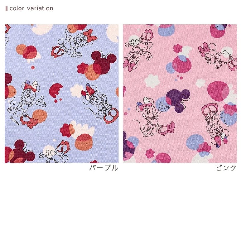 Photo2: 💕Minnie Mouse【預訂商品（約 20日到貨）】🔴日本製｜100% 棉 ~ 牛津布｜Disney Minnie Mouse 花朵與米妮 剪影｜2026年 7月 (2)