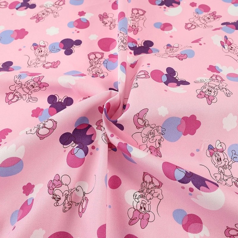 Photo5: 💕Minnie Mouse【預訂商品（約 20日到貨）】🔴日本製｜100% 棉 ~ 牛津布｜Disney Minnie Mouse 花朵與米妮 剪影｜2026年 7月 (5)