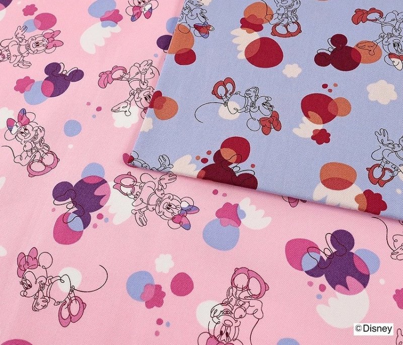 Photo1: 💕Minnie Mouse【預訂商品（約 20日到貨）】🔴日本製｜100% 棉 ~ 牛津布｜Disney Minnie Mouse 花朵與米妮 剪影｜2026年 7月 (1)
