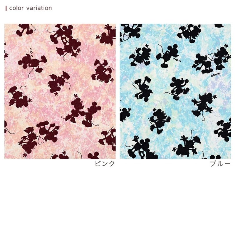 Photo2: 💕Micky & Minnie Mouse【預訂商品（約 20日到貨）】🔴日本製｜100% 棉 ~ 牛津布｜Disney Mickey & Minnie Mouse 迪士尼米奇與米妮剪影 柔和、復古 ｜2026年 7月 (2)