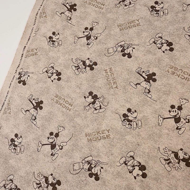 Photo4: 💕Micky & Minnie Mouse【預訂商品（約 20日到貨）】🔴日本製｜85%棉 15%麻 : 透氣乾爽、扎實耐磨｜Disney Mickey & Minnie Mouse 迪士尼米奇與米妮 復古懷舊風格｜2026年 8月 (4)