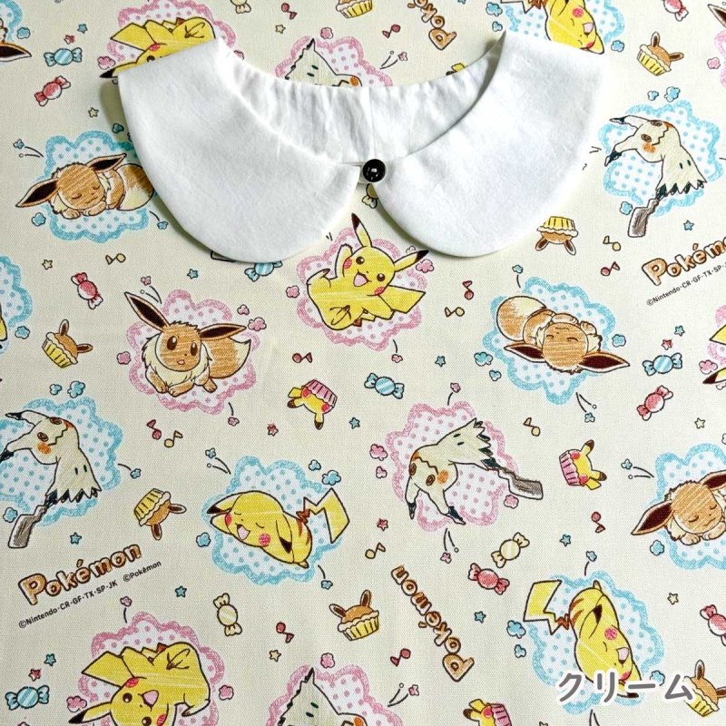 Photo3: 💕Pokémon【預訂商品（約 20日到貨）】🟣日本製｜100% 棉 ~ 牛津布｜Pokémon 寵物小精靈 寶可夢 比卡超 Pikachu 伊布 Eevee 謎擬Q Mimikyu 🍬可愛的甜點與糖果圖案｜2026年 8月 (3)