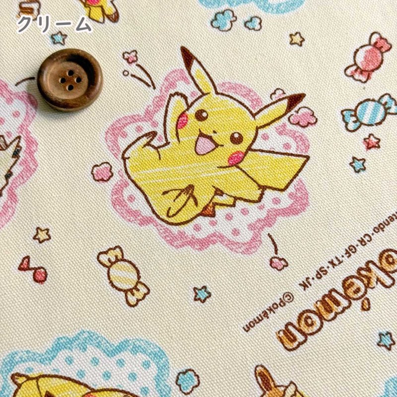 Photo2: 💕Pokémon【預訂商品（約 20日到貨）】🟣日本製｜100% 棉 ~ 牛津布｜Pokémon 寵物小精靈 寶可夢 比卡超 Pikachu 伊布 Eevee 謎擬Q Mimikyu 🍬可愛的甜點與糖果圖案｜2026年 8月 (2)