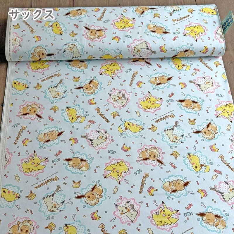 Photo6: 💕Pokémon【預訂商品（約 20日到貨）】🟣日本製｜100% 棉 ~ 牛津布｜Pokémon 寵物小精靈 寶可夢 比卡超 Pikachu 伊布 Eevee 謎擬Q Mimikyu 🍬可愛的甜點與糖果圖案｜2026年 8月 (6)