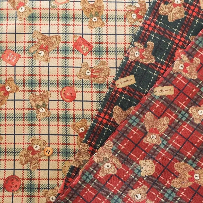 Photo1: 🧸Teddy bear【日本選物｜預訂商品（約 20 日到貨）】🟡日本製｜100% 棉 床單厚度｜泰迪熊、英倫復古風、蘇格蘭格紋｜2026年 8月 (1)