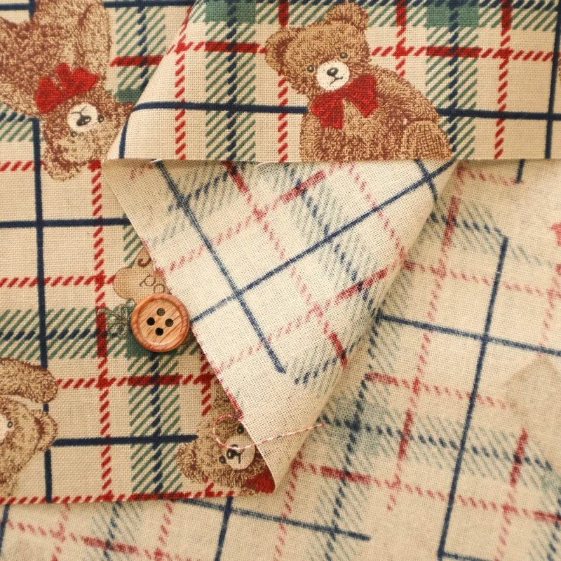 Photo5: 🧸Teddy bear【日本選物｜預訂商品（約 20 日到貨）】🟡日本製｜100% 棉 床單厚度｜泰迪熊、英倫復古風、蘇格蘭格紋｜2026年 8月 (5)