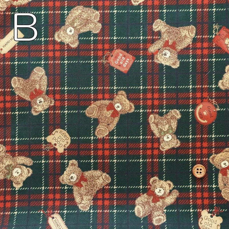 Photo6: 🧸Teddy bear【日本選物｜預訂商品（約 20 日到貨）】🟡日本製｜100% 棉 床單厚度｜泰迪熊、英倫復古風、蘇格蘭格紋｜2026年 8月 (6)