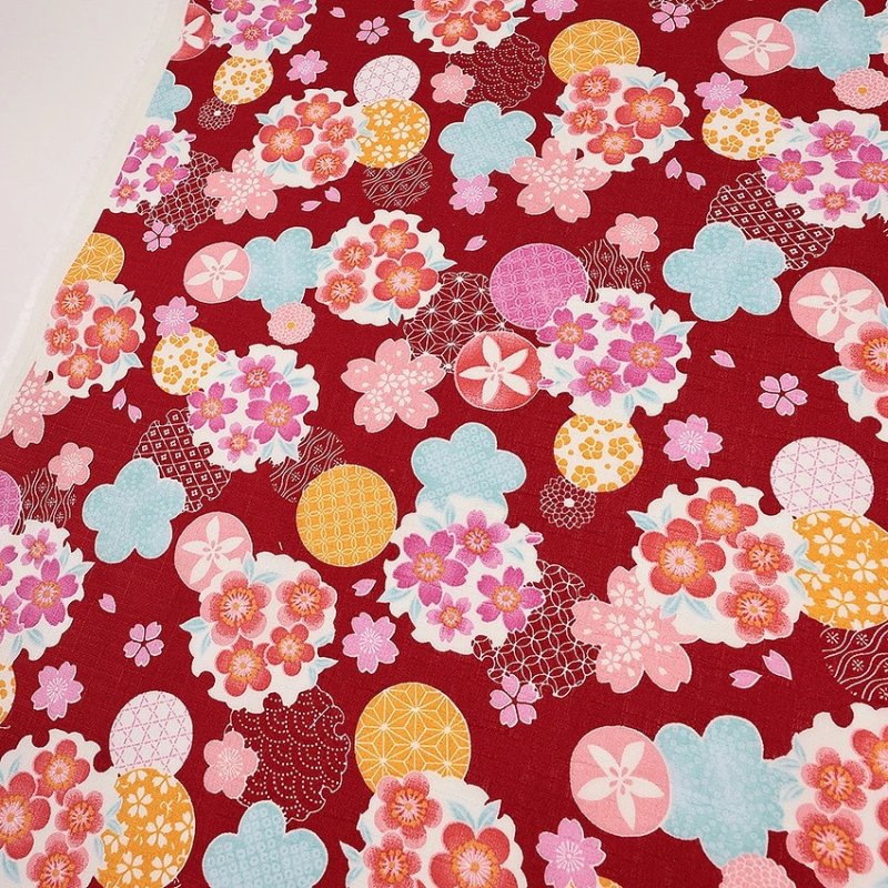 Photo8: 🌸 櫻花【日本選物｜預訂商品（約20日到港）】🔴日本製｜100% 棉 薄 十字織棉布｜櫻花、梅花以及傳統幾何圓形花紋｜2026年 8月 (8)