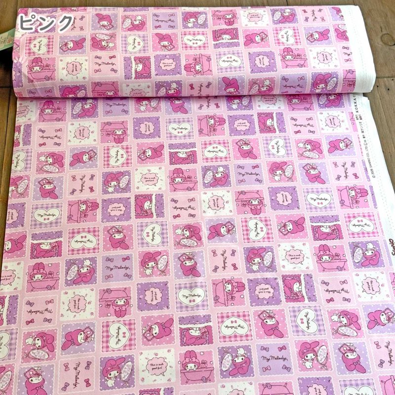 Photo7: 💕MY MELODY【預訂商品（約 20日到貨）】🟣日本製｜100% 棉 ~ 牛津布｜Sanrio 美樂蒂照鏡子 氣球 可愛復古圖案｜2026年 8月 (7)