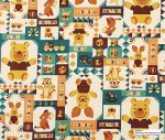 Photo3: 💕Winnie The Pooh【預訂商品（約 20日到港）】🔴日本製｜100% 棉 ~ 牛津布｜Disney 小熊維尼 懷舊復古風的方塊拼布風｜2026年 9月 (3)