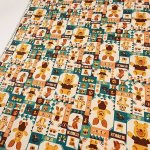 Photo7: 💕Winnie The Pooh【預訂商品（約 20日到港）】🔴日本製｜100% 棉 ~ 牛津布｜Disney 小熊維尼 懷舊復古風的方塊拼布風｜2026年 9月 (7)