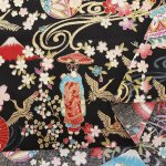 Photo2: 🇯🇵舞妓【日本選物｜預訂商品（約 20 日到港）】🟡日本製｜100% 棉 床單厚度｜日本傳統藝妓 櫻花、仙鶴和富士山 日式燙金棉布｜2026年 9月 (2)