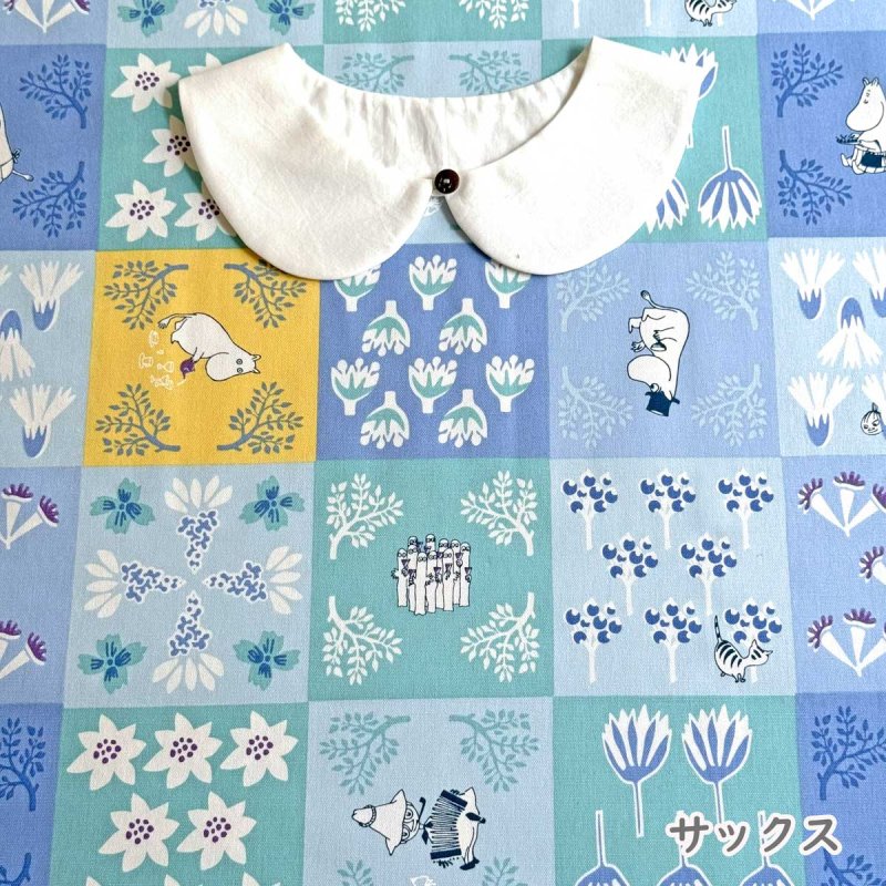 Photo7: 💕姆明【預訂商品（約 20日到港）】🟣日本製｜100% 棉 ~ 牛津布｜MOOMIN × 河東梨香 森林與花朵之間 拼布風｜2026年 9月 (7)