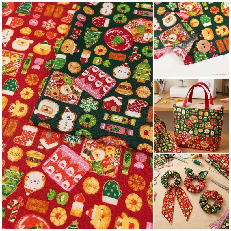 Photo1: 🎄Christmas【日本選物｜預訂商品（約 20 日到港）】🔴日本製｜100% 棉 床單厚度｜聖誕節 餅乾 糖果 金色印花 雪人 貓咪 動物｜2026年 9月 (1)