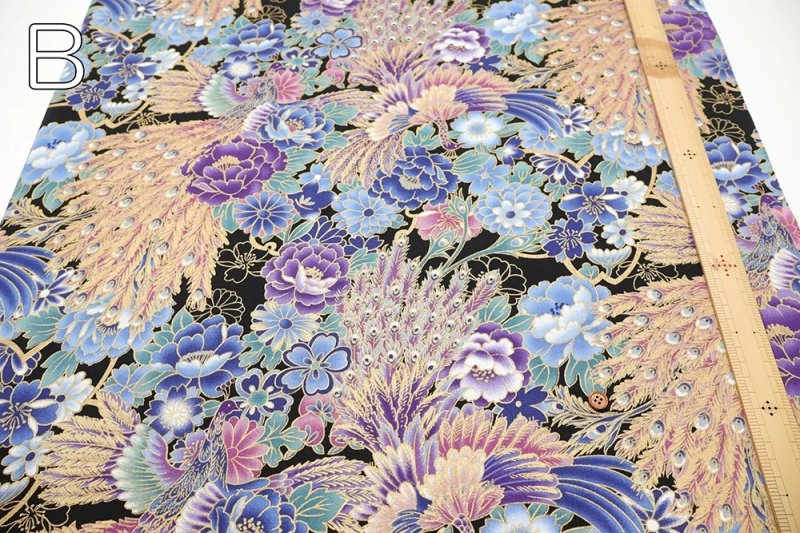 Photo4: 🇯🇵華麗孔雀與牡丹花卉金彩圖騰【日本選物｜預訂商品（約 20 日到港）】🟡日本製｜100% 棉 床單厚度｜和風 日式 百花之王 富貴與吉祥 櫻花 梅花 金色線條勾邊｜2026年 9月 (4)