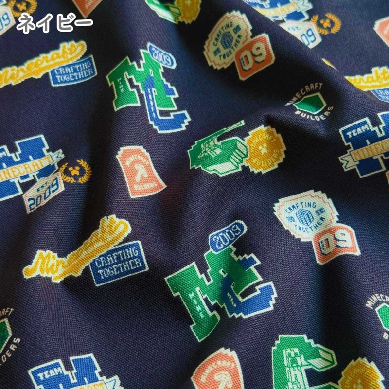 Photo5: 💕Minecraft【預訂商品（約 20日到港）】🟣日本製｜100% 棉 ~ 牛津布｜像素風字母與標誌圖案｜2026年 9月 (5)
