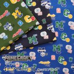 Photo1: 💕Minecraft【預訂商品（約 20日到港）】🟣日本製｜100% 棉 ~ 牛津布｜像素風字母與標誌圖案｜2026年 9月 (1)