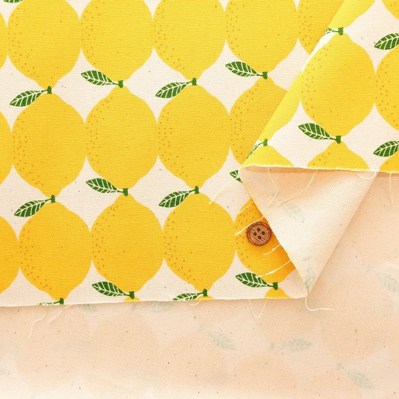 Photo2: 🍋檸檬【日本選物|預訂商品(約 20 日到港)】🟡日本製|100% 棉 牛津布|lemon 圖案大約 有 6-7cm |2026年 9月