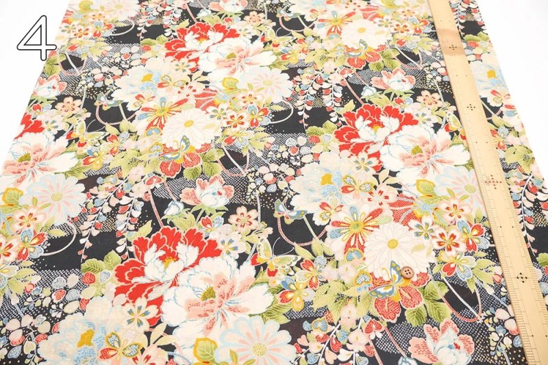 Photo6: 🇯🇵大牡丹【日本選物｜預訂商品（約 20 日到港）】🟡日本製｜100% 棉 床單厚度｜和風 日式 日系友禅風 Yuzen 大花圖案 牡丹、菊、藤花、蝴蝶｜2026年 10月 (6)