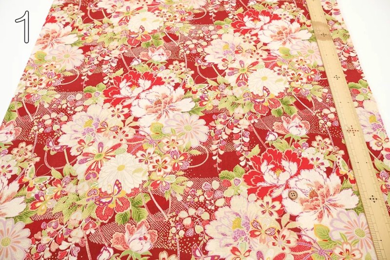 Photo4: 🇯🇵大牡丹【日本選物｜預訂商品（約 20 日到港）】🟡日本製｜100% 棉 床單厚度｜和風 日式 日系友禅風 Yuzen 大花圖案 牡丹、菊、藤花、蝴蝶｜2026年 10月 (4)