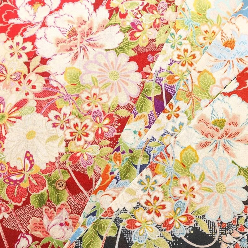 Photo2: 🇯🇵大牡丹【日本選物｜預訂商品（約 20 日到港）】🟡日本製｜100% 棉 床單厚度｜和風 日式 日系友禅風 Yuzen 大花圖案 牡丹、菊、藤花、蝴蝶｜2026年 10月 (2)