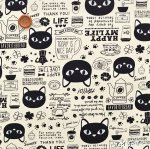 Photo7: 🐱 黑貓【日本選物｜預訂商品（約 20 日到港）】🟢🟤日本製｜100% 棉 牛津布｜趣萌動物 可愛貓喵生活｜2026年 10月 (7)