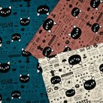 Photo8: 🐱 黑貓【日本選物｜預訂商品（約 20 日到港）】🟢🟤日本製｜100% 棉 牛津布｜趣萌動物 可愛貓喵生活｜2026年 10月 (8)