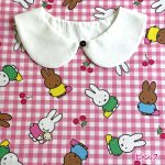 Photo5: 🐰Miffy【預訂商品（約 20日到港）】🟣日本製｜100% 棉 ~ 牛津布｜Miffy & Friends Melanie 小熊 櫻桃 格紋｜2026年 10月 (5)
