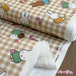Photo3: 🐰Miffy【預訂商品（約 20日到港）】🟣日本製｜100% 棉 ~ 牛津布｜Miffy & Friends Melanie 小熊 櫻桃 格紋｜2026年 10月 (3)