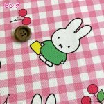 Photo6: 🐰Miffy【預訂商品（約 20日到港）】🟣日本製｜100% 棉 ~ 牛津布｜Miffy & Friends Melanie 小熊 櫻桃 格紋｜2026年 10月 (6)