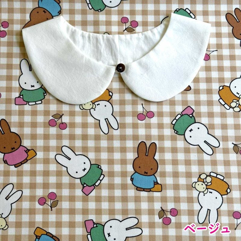 Photo4: 🐰Miffy【預訂商品（約 20日到港）】🟣日本製｜100% 棉 ~ 牛津布｜Miffy & Friends Melanie 小熊 櫻桃 格紋｜2026年 10月 (4)