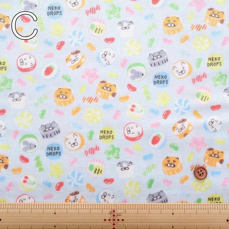 Photo6: 🐱 愉快貓咪系列【日本選物｜預訂商品（約 20 日到港）】🟤日本製｜100%棉 雙層紗布 ｜Cotton Kobayashi 貓咪臉孔與繽紛糖果｜2026年 10月 (6)