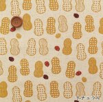 Photo4: 🥜花生圖案【日本選物｜預訂商品（約 20 日到港）】🟤日本製｜棉麻帆布 Canvas : 85% 棉 + 15% 麻｜Pieni Garden 花生與小圓點｜2026年 10月 (4)