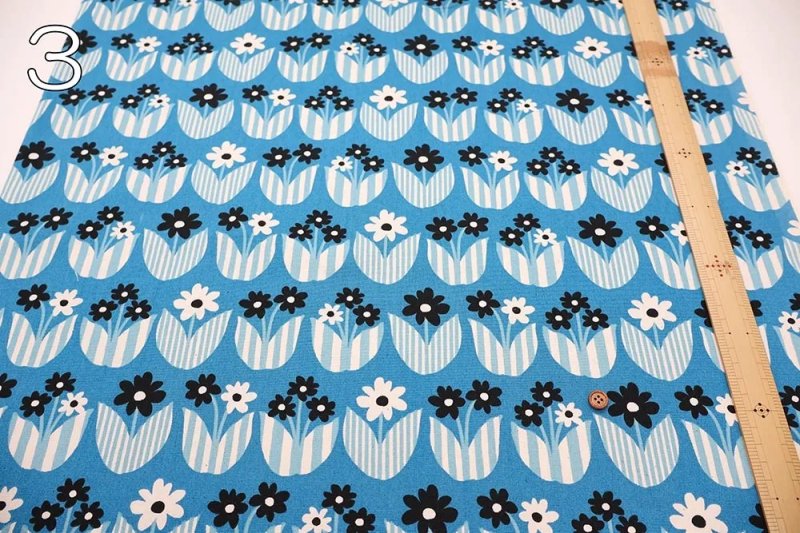 Photo6: 🌷鬱金香與小花【日本選物｜預訂商品（約 20 日到港）】🟡日本製｜100% 棉 牛津布｜復古北歐風格 條紋葉片｜2026年 10月 (6)