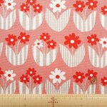 Photo3: 🌷鬱金香與小花【日本選物｜預訂商品（約 20 日到港）】🟡日本製｜100% 棉 牛津布｜復古北歐風格 條紋葉片｜2026年 10月 (3)