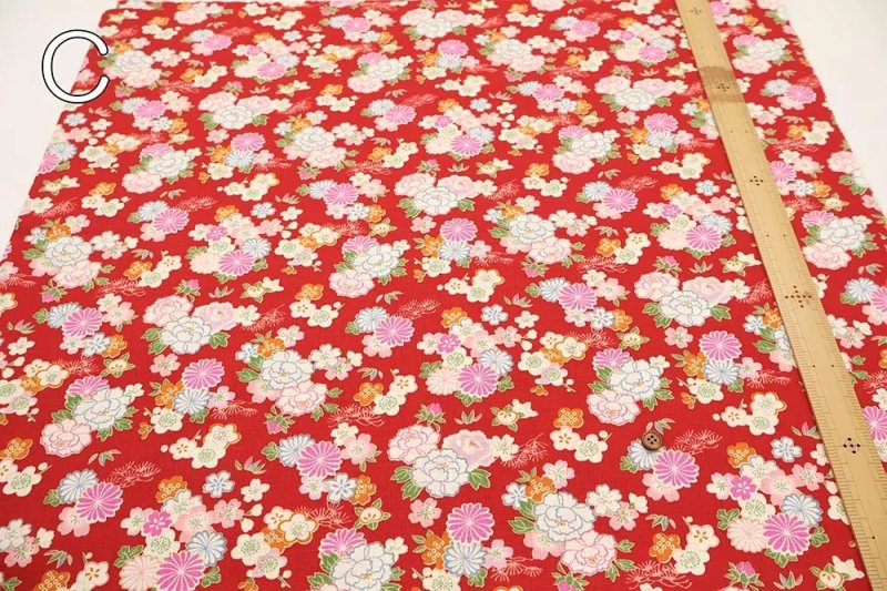 Photo6: 🌸日本傳統花卉【日本選物｜預訂商品（約 20日到港）】🟡日本製｜100% 棉 薄 多臂織法｜櫻花、牡丹、菊花 和風金線或幾何元素｜2026年 10月 (6)
