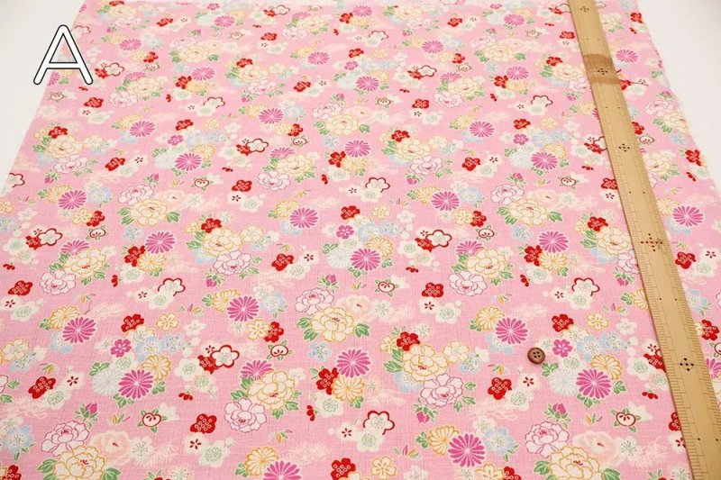 Photo2: 🌸日本傳統花卉【日本選物｜預訂商品（約 20日到港）】🟡日本製｜100% 棉 薄 多臂織法｜櫻花、牡丹、菊花 和風金線或幾何元素｜2026年 10月 (2)