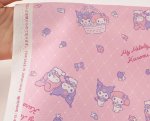 Photo4: 💫My Melody & Kuromi【預訂商品（約 20日到貨）】🔴日本製｜100% 棉 ~ 牛津布｜Sanrio 小花、蝴蝶結、星星｜2026年 10月 (4)