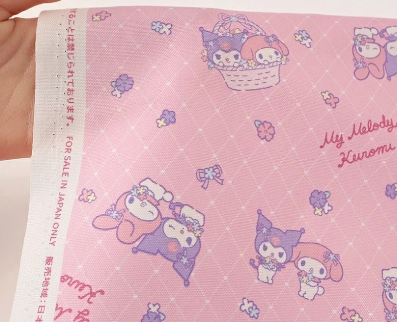Photo4: 💫My Melody & Kuromi【預訂商品（約 20日到貨）】🔴日本製｜100% 棉 ~ 牛津布｜Sanrio 小花、蝴蝶結、星星｜2026年 10月 (4)