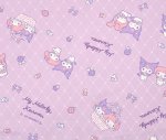 Photo7: 💫My Melody & Kuromi【預訂商品（約 20日到貨）】🔴日本製｜100% 棉 ~ 牛津布｜Sanrio 小花、蝴蝶結、星星｜2026年 10月 (7)