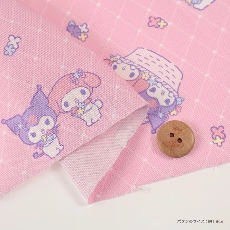 Photo3: 💫My Melody & Kuromi【預訂商品（約 20日到貨）】🔴日本製｜100% 棉 ~ 牛津布｜Sanrio 小花、蝴蝶結、星星｜2026年 10月 (3)