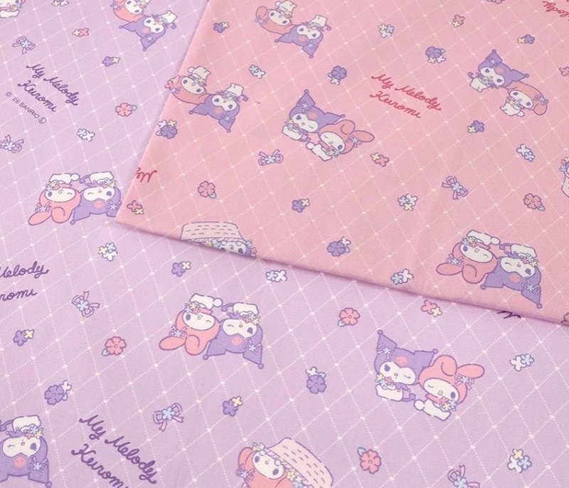 Photo1: 💫My Melody & Kuromi【預訂商品（約 20日到貨）】🔴日本製｜100% 棉 ~ 牛津布｜Sanrio 小花、蝴蝶結、星星｜2026年 10月 (1)