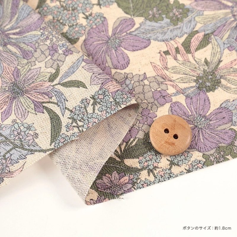 Photo6: 🌺優雅花卉【日本選物｜預訂商品（約 20 日到港）】🔴日本製｜棉麻帆布 Canvas : 85% 棉 + 15% 麻｜大波斯菊 向日葵 小碎花｜2026年 10月 (6)