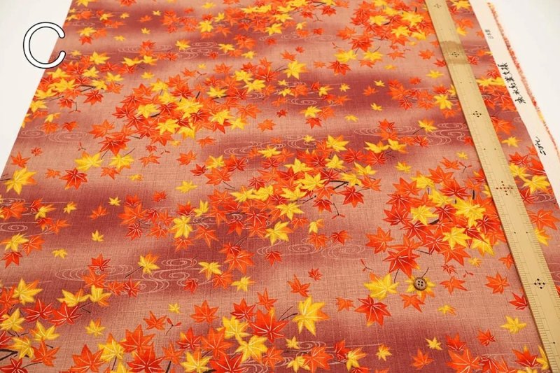 Photo6: 🍁楓葉【日本選物｜預訂商品（約 20日到港）】🟡日本製｜100% 棉 薄 南十字變化織｜和風 日式 流動水波紋 Momiji｜2026年 10月 (6)