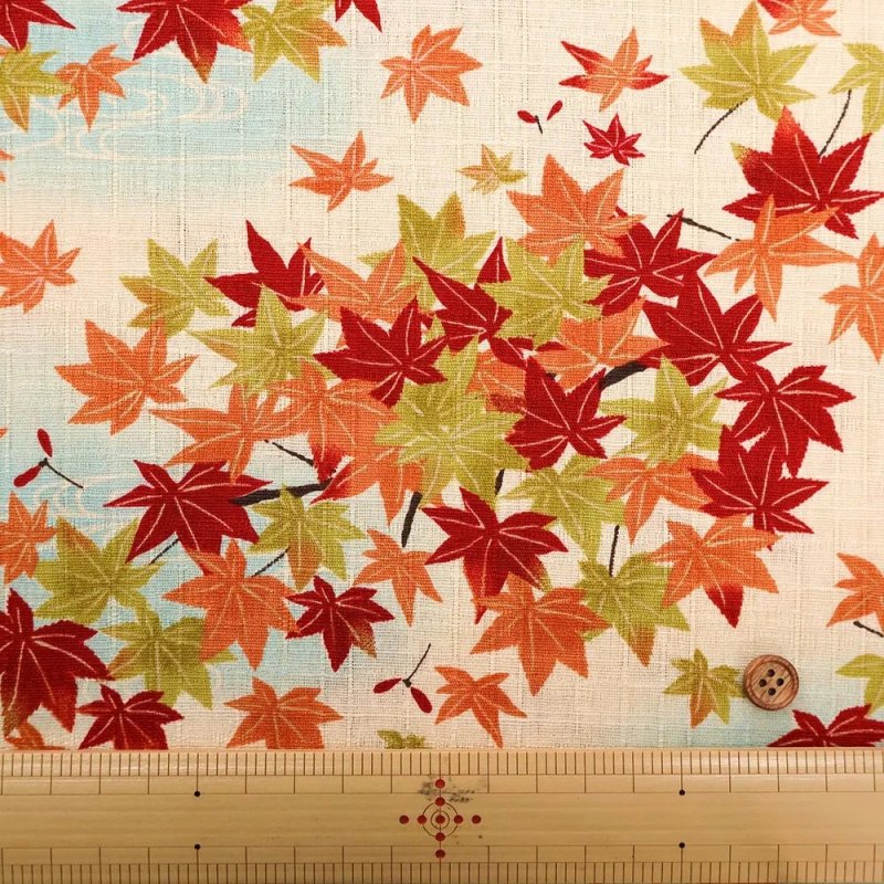 Photo3: 🍁楓葉【日本選物｜預訂商品（約 20日到港）】🟡日本製｜100% 棉 薄 南十字變化織｜和風 日式 流動水波紋 Momiji｜2026年 10月 (3)