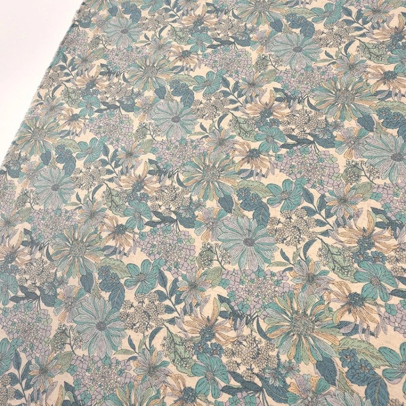 Photo3: 🌺優雅花卉【日本選物｜預訂商品（約 20 日到港）】🔴日本製｜棉麻帆布 Canvas : 85% 棉 + 15% 麻｜大波斯菊 向日葵 小碎花｜2026年 10月 (3)