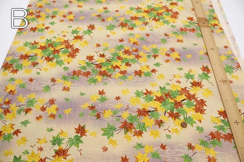Photo5: 🍁楓葉【日本選物｜預訂商品（約 20日到港）】🟡日本製｜100% 棉 薄 南十字變化織｜和風 日式 流動水波紋 Momiji｜2026年 10月 (5)