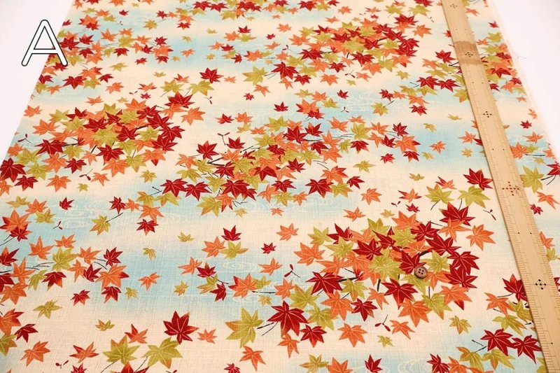 Photo4: 🍁楓葉【日本選物｜預訂商品（約 20日到港）】🟡日本製｜100% 棉 薄 南十字變化織｜和風 日式 流動水波紋 Momiji｜2026年 10月 (4)