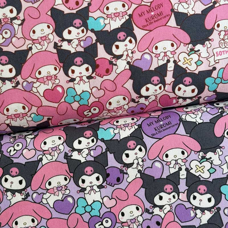 【1米 價格】🔵日本製｜💢 非 現貨｜🇯🇵 日本製｜100% 棉 ~ 牛津布｜Sanrio My Melody 50週年＆ Kuromi 20週年｜2025年 5月